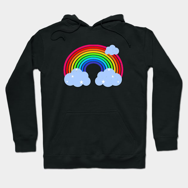 Rainbow and Clouds Hoodie by TaliDe